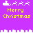 Pixel art animation of Santa's sleigh with reindeer and 'Merry Christmas' text on purple background, showing two distinct reindeer configurations.