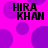 A static image with a bright pink background featuring overlapping purple circles and bold black text reading "HIRA KHAN" in two lines.