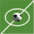 Animated contact sheet showing six frames of a soccer ball transforming into the Brazilian flag on a green field background with white lines.