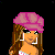 Pixel art animation frame showing a female character with pink headwear and accessories alongside countdown numbers and "Happy New Year" text on black background.