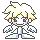Pixel art character animation with four distinct facial expressions and pose variations across sampled frames.
