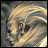 A 48x48 pixel buddy icon featuring a side-profile of a lion's head with flowing mane on the left, paired with