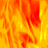 Animated fire effect with orange and yellow flames on a gray background, transitioning from dense to sparse motion.