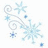 Pixelated blue snowflakes and swirls on white background with blue text reading "Baby, It's cold outside..." and "Well, DUH! It's freakin' winter!".