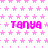 Static image with repeated pink text 'TANYA' over a white background patterned with small pink stars.
