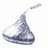 Pixelated grayscale icon of a conical object with a curved stem, resembling a Hershey's Kiss candy, set against a plain white background.