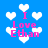 Blue background with white heart shapes and pink text reading "I Love Ethan" in pixelated font.