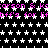 Animated icon with repeating pink text and white stars on black background, showing partial text and star patterns.