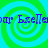 Pixelated blue text repeats across a cyan background with green spiral patterns, showing no visible motion changes.