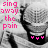 A black-and-white pixelated image of a person holding two microphones, with pink text reading "sing away the pain" on the left side.
