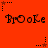 Red background with repeated 'Brooke' text and star symbols in black and brown, showing animation changes in star positions.