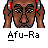 Animated contact sheet showing 15 frames of a pixel art buddy icon featuring a character with headphones and an animated explosion effect, with text labels "afu-Ra" beneath each frame.