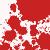 Red and white splattered text with distorted letters forming 'ART' and 'DON'T' on a white background, with scattered red splotches.