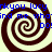 Four identical spiral patterns with alternating dark brown and light beige colors, overlaid with blue pixelated text reading "rkyou lucy rkyou lucy find me whatind me what do! do!".
