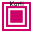 Four variations of a pink and white square frame with 'Kord' text above, each showing different nested square configurations.