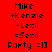Red background with black text listing names and symbols in three , partially obscured by a gray rectangle on the right
