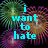 Pixelated cyan text on a dark background with colorful fireworks, displaying phrases about wanting to hate someone but liking them.