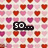 Pixelated heart-patterned background with black text blocks reading 'so...', 'the lion', 'feel in lovee', 'with the', and 'lamb' arranged across it.