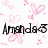 Pixelated icon with black text 'Amanda' over pink heart and butterfly motifs on white background.