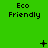 Green background with repeated 'Eco Friendly' text and changing symbols above each instance.