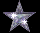 Animated sequence of silver star-shaped icons with varying light reflections and sparkles on a black background.