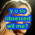 A four- shows a person with light brown hair and a dark background, with blue and green text overlays changing