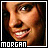 six pixelated images showing a smiling person with brown hair and light skin, each with the text 'mORGAN' below