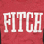 Red background with white text "FITCH" repeated across multiple , some showing partial or full lettering