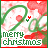 identical holiday-themed icons featuring 'merry christmas' text, green cursive script, red holly accents, and a white starry background with red borders