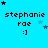Pixelated text 'stephanie rae :]' on cyan background with animated star positions changing across frames.