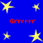 Blue background with yellow stars and red text reading 'Grrrrrr' in four positions.