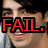 A four- shows a person with dark hair smiling, one displaying red 'FAIL.' text over the face