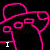 pink neon UFO outlines on black background with white text "I can fly!" appearing in sequence
