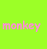 A 2x2 contact sheet of an animated AIM buddy icon showing three frames with a pixel art character and monkey on striped background, plus two text-only panels.