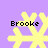 Yellow pixelated snowflake with black text 'Brooke' on purple background, four variations of snowflake shape displayed in