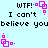 Pixelated text and pink square symbols on light blue background with repeated animation frames.