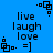 Blue background with repeated black text and pixel art elements in a