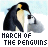 Pixelated static image of a penguin and chick with text below, set against light blue background.