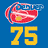 A basketball-themed animated icon featuring a jersey, number 75, and swirling motion effects on blue and red backgrounds.