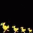 A 4-frame animated contact sheet showing yellow stick figures running left-to-right on a black background, with "Anime IM" and "com" text in pixelated white font on the right side of the image.