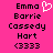 Pixelated text list on bright pink background with one heart symbol and repeated names.