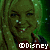 Pixelated image of a person with blonde hair and red lips smiling, overlaid with multiple '©Disney' watermarks on green and black backgrounds.