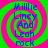Four identical display blue text 'Millie Liney And Leah rock' over a green and pink spiral background with no visible animation changes