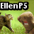Animated sequence showing a character with brown hair and red mouth against green background, with text overlays changing across frames.