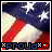 Two side-by-side animated frames of a patriotic-themed buddy icon featuring an American flag design with the word 'proud' at the bottom, showing color variation between frames.