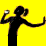 nine pixelated showing black silhouettes against bright backgrounds, with some displaying "I POD" text
