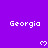 Purple background with repeated white text 'Georgia' and pixelated heart symbols arranged in a pattern