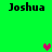 Green background with four instances of the name 'Joshua' in black pixelated text and three pixelated hearts in pink and gray.