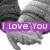 A four- shows a grayscale image of hands holding with purple text overlays reading "I Love You," "But We're So Far Away..." and a heart symbol