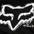 Black and white fox head outline with glowing edges on dark background, teal Hollister text below a black seagull silhouette.